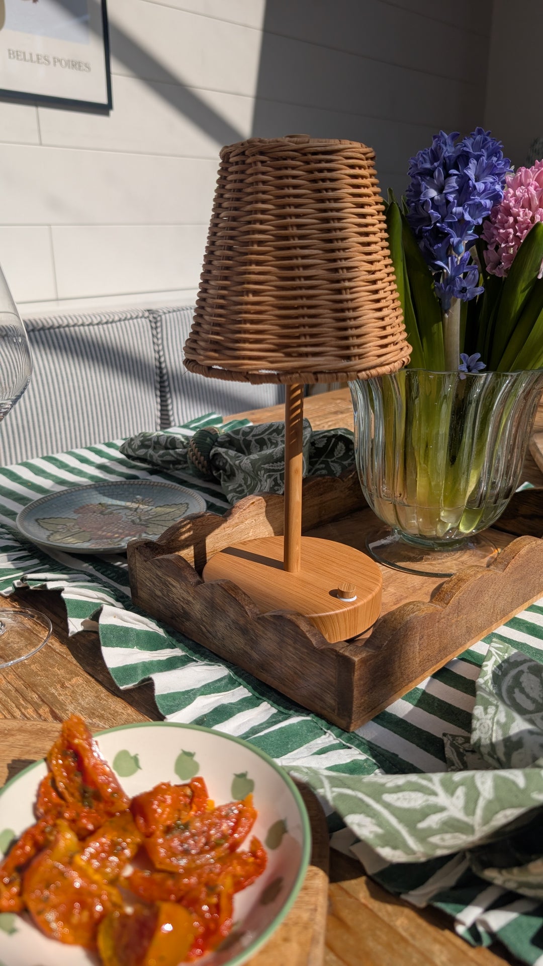 Rattan Table Lamp rechargeable LED