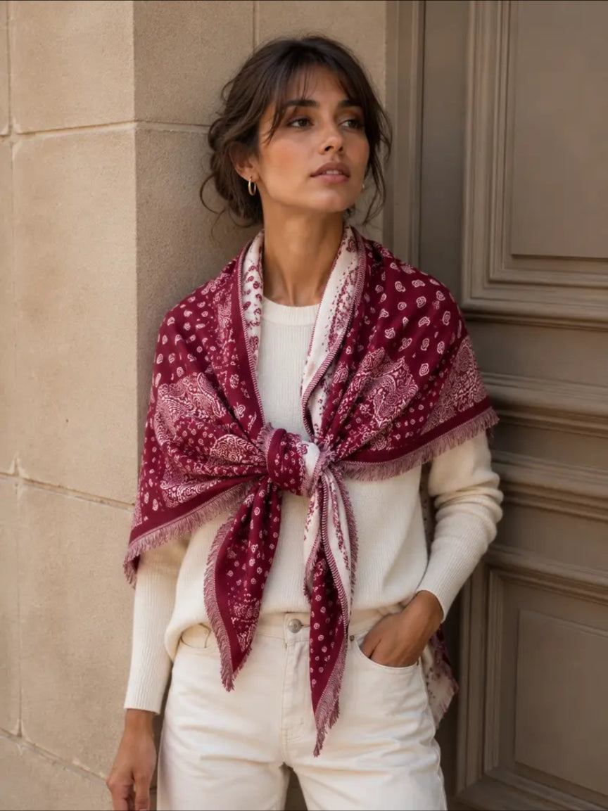 Large 2 in 1 Red Scarf