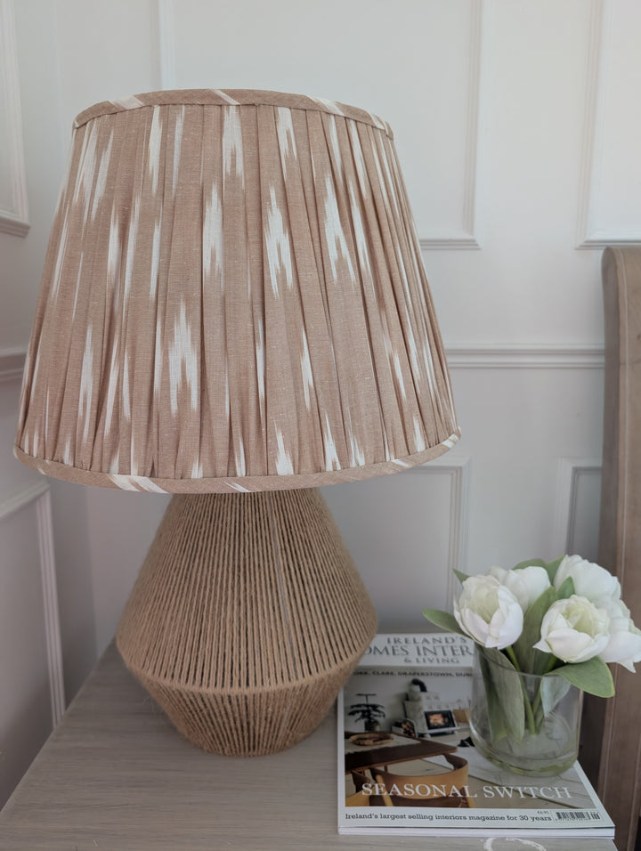 Beige Ikat Pleated Lampshade