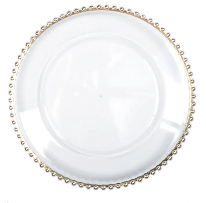 Gold Beaded Charger, sold individually-Placemats-LNH Edit