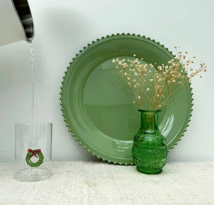 Green beaded Charger, sold Individually