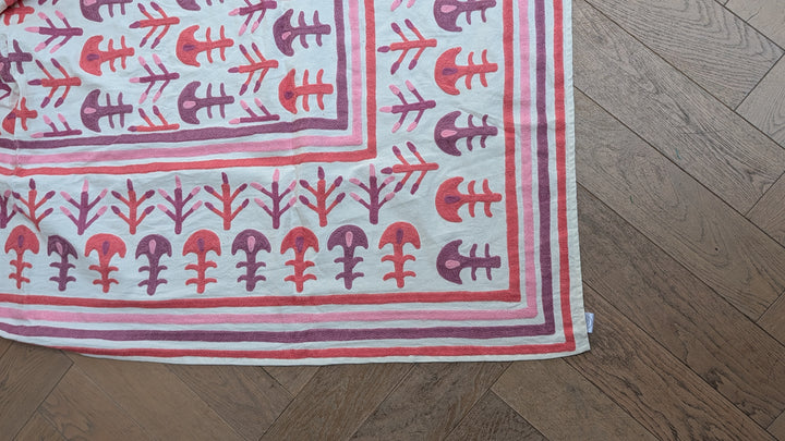 Suzani 058, Petal Pink-throw-LNH Edit