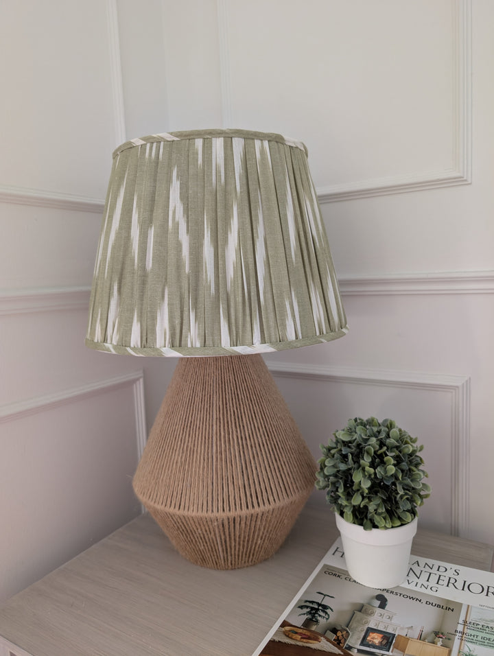 Green Ikat Pleated Lampshade-Lampshades-LNH Edit