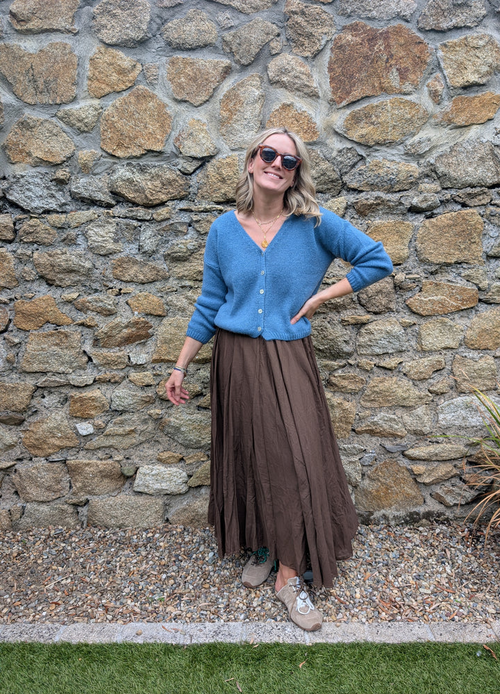 Mohair V Neck Knitted Cardigan
