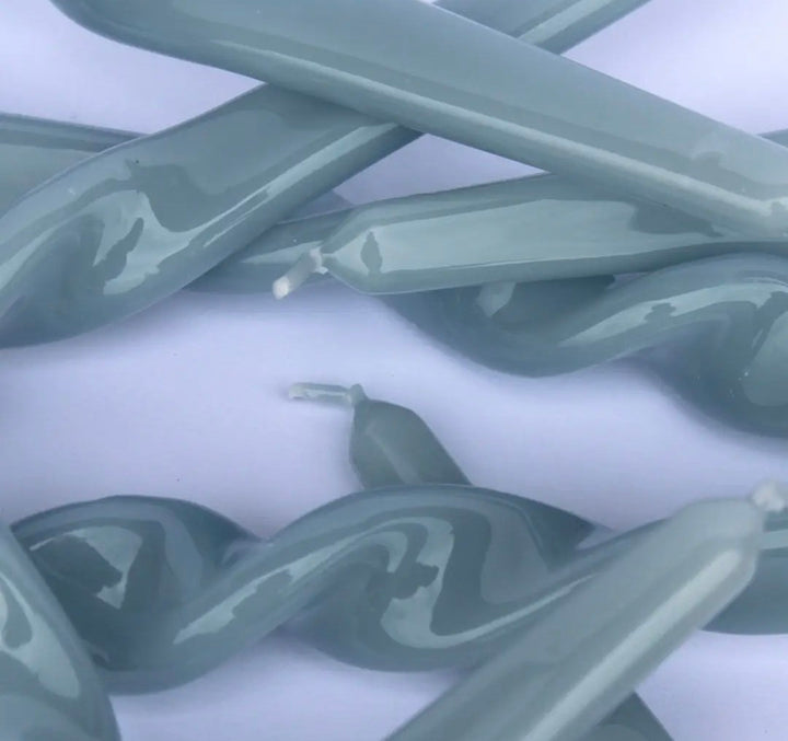 Twisted tapered candles Cornflour Blue