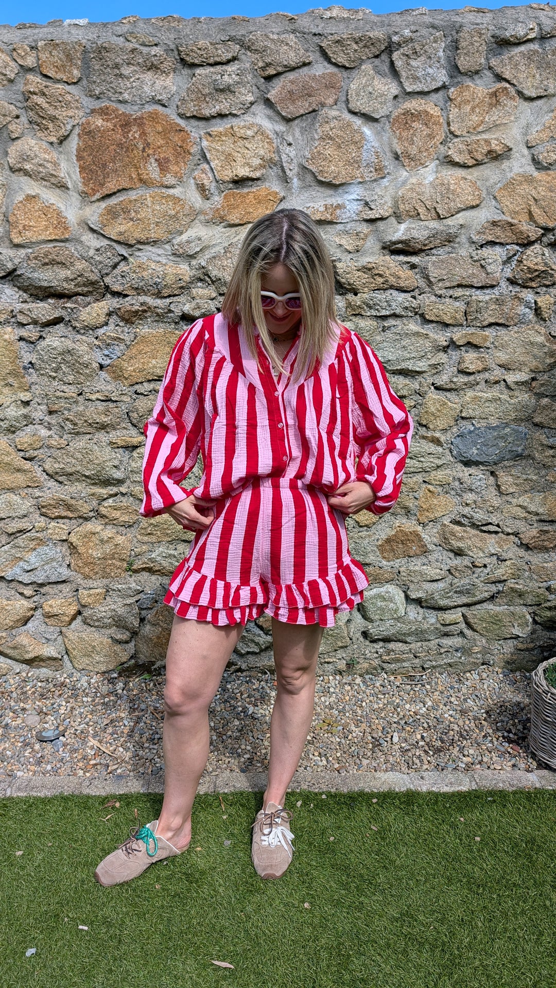 Bold Red Stripe cotton Set--LNH Edit