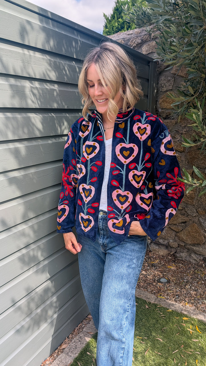 Embroidered Velvet Suzani Jacket | No. 071