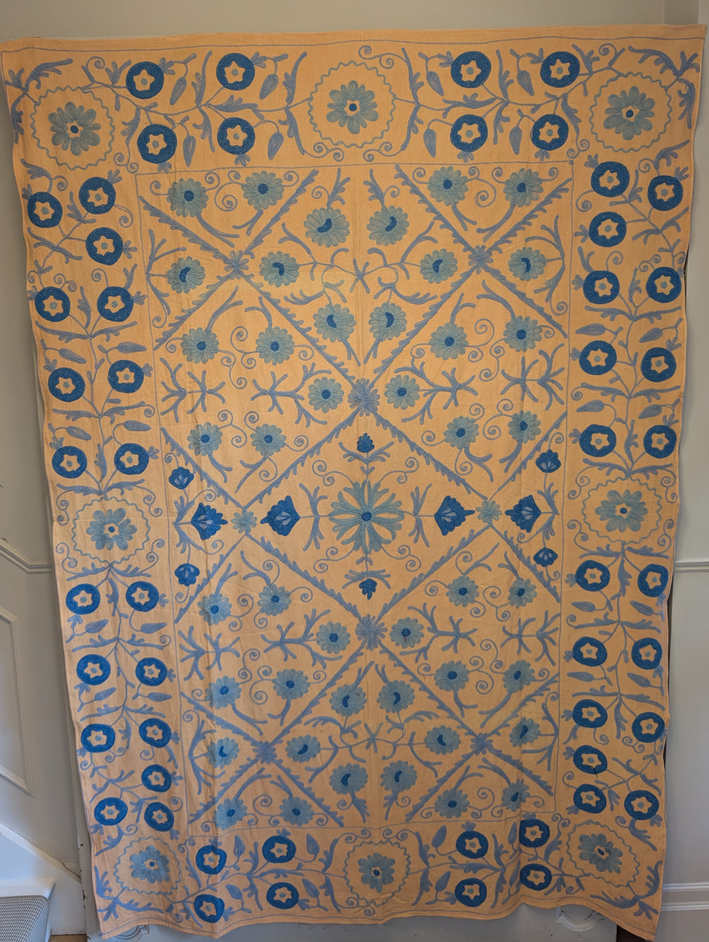 Suzani 014, Apricot Blues-throw-LNH Edit