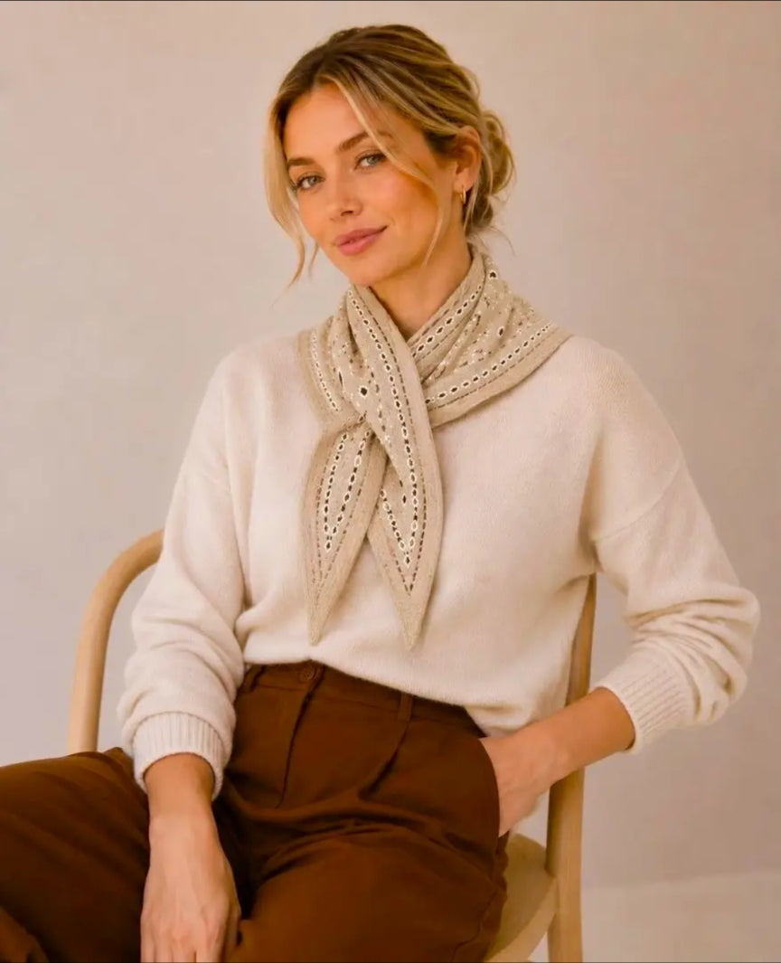 Beige Triangular Scarf