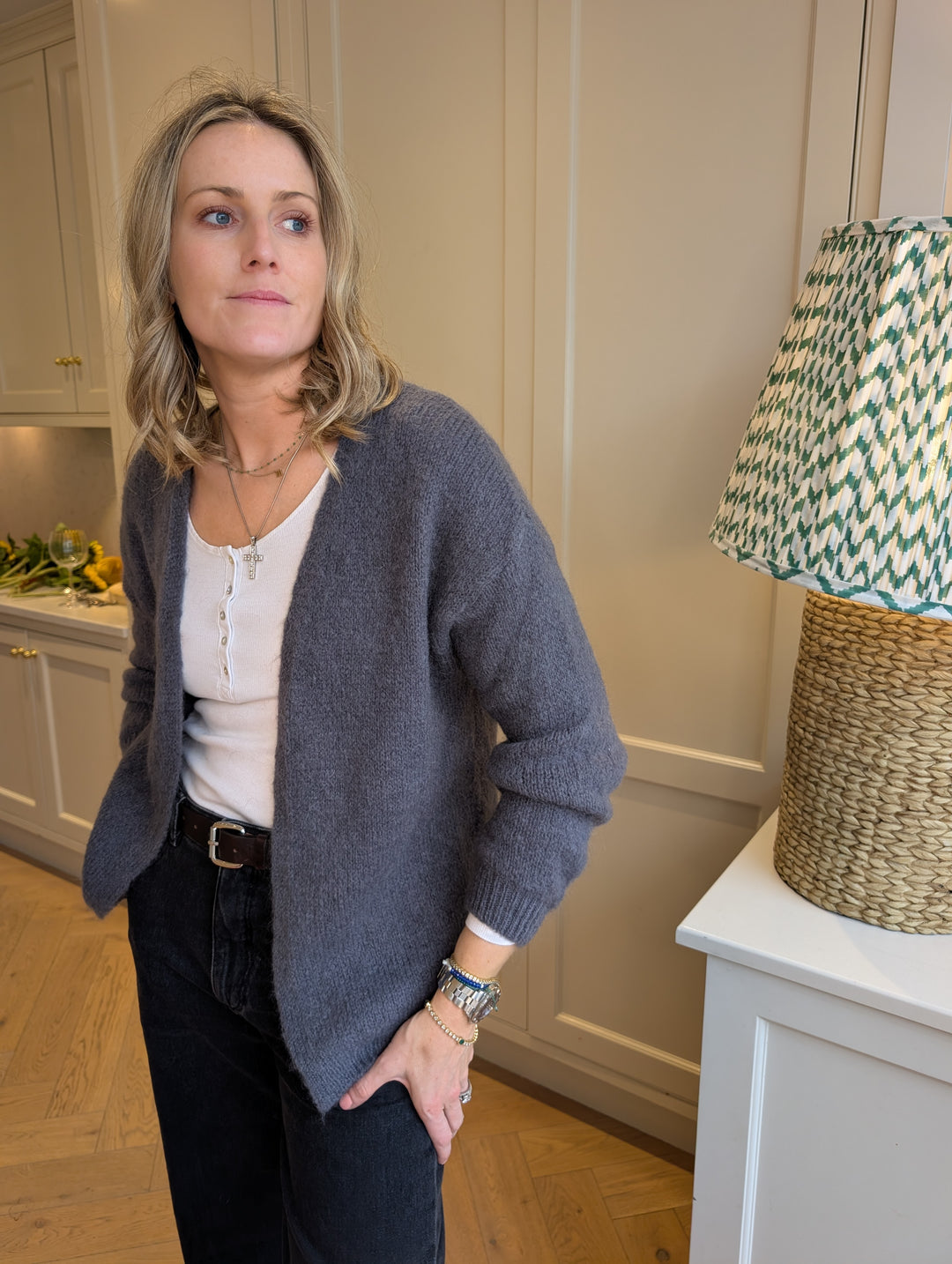 Grey Oversized cardigan