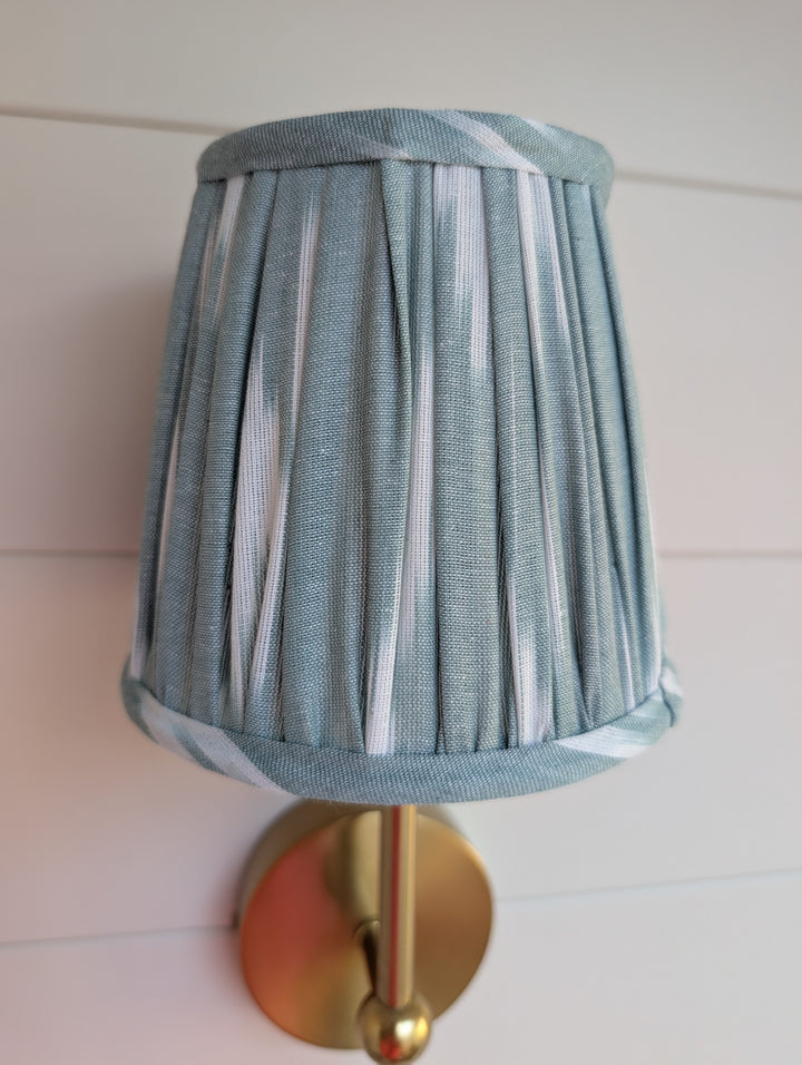Sky Blue Ikat Pleated Lampshade-Lampshades-LNH Edit