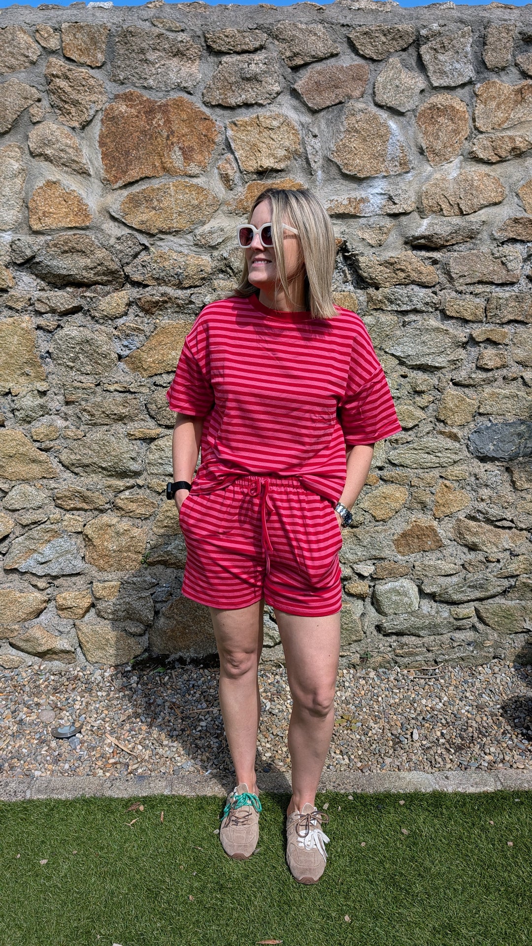 Red Stripe T Shirt Set--LNH Edit