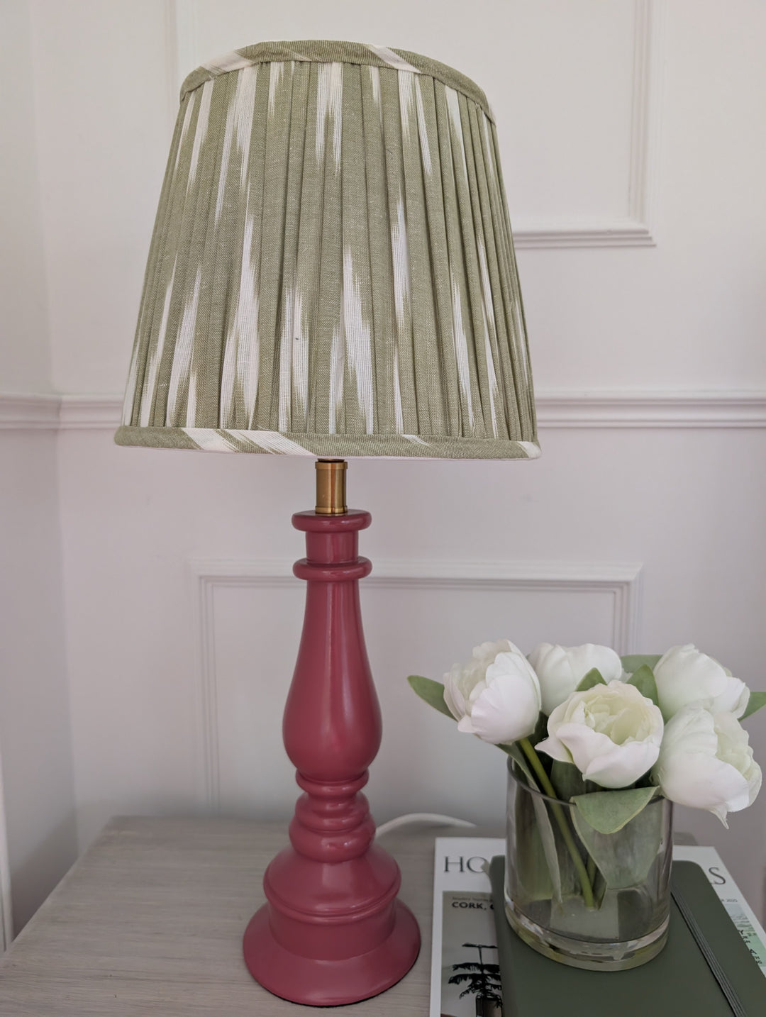 Green Ikat Pleated Lampshade-Lampshades-LNH Edit