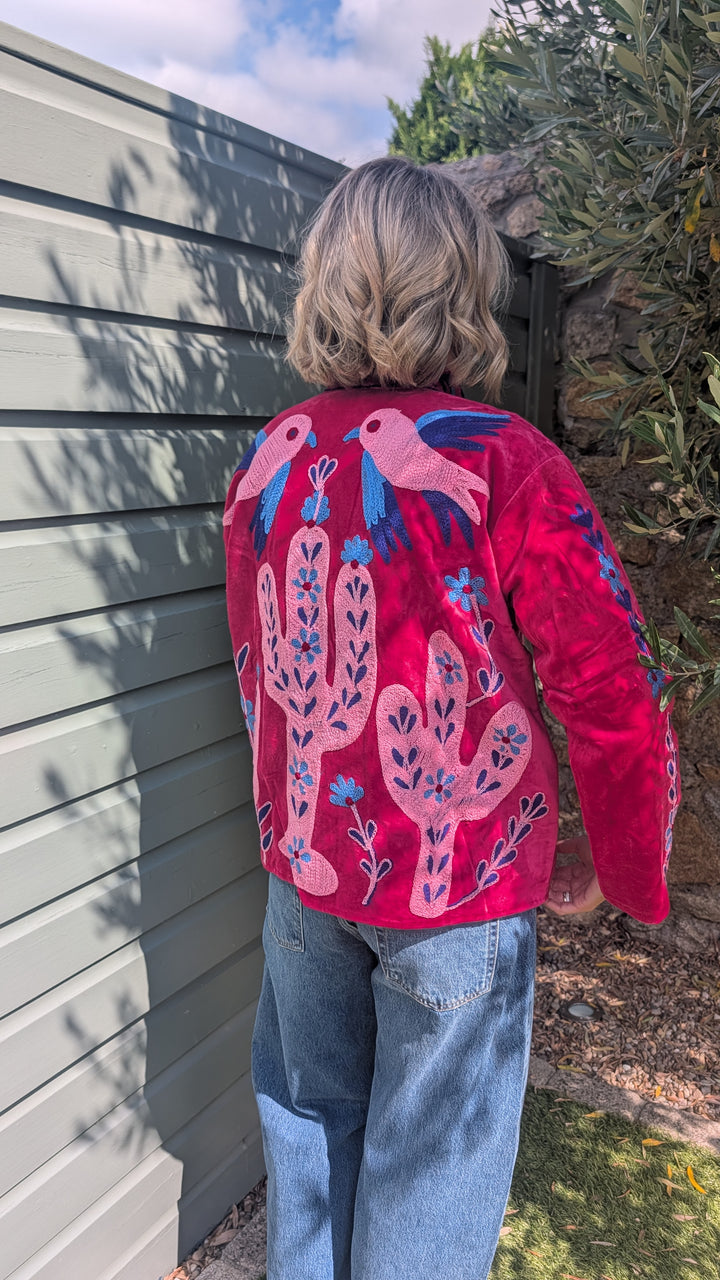 Embroidered Velvet Suzani Jacket | No. 083-Jackets &amp; Coats-LNH Edit