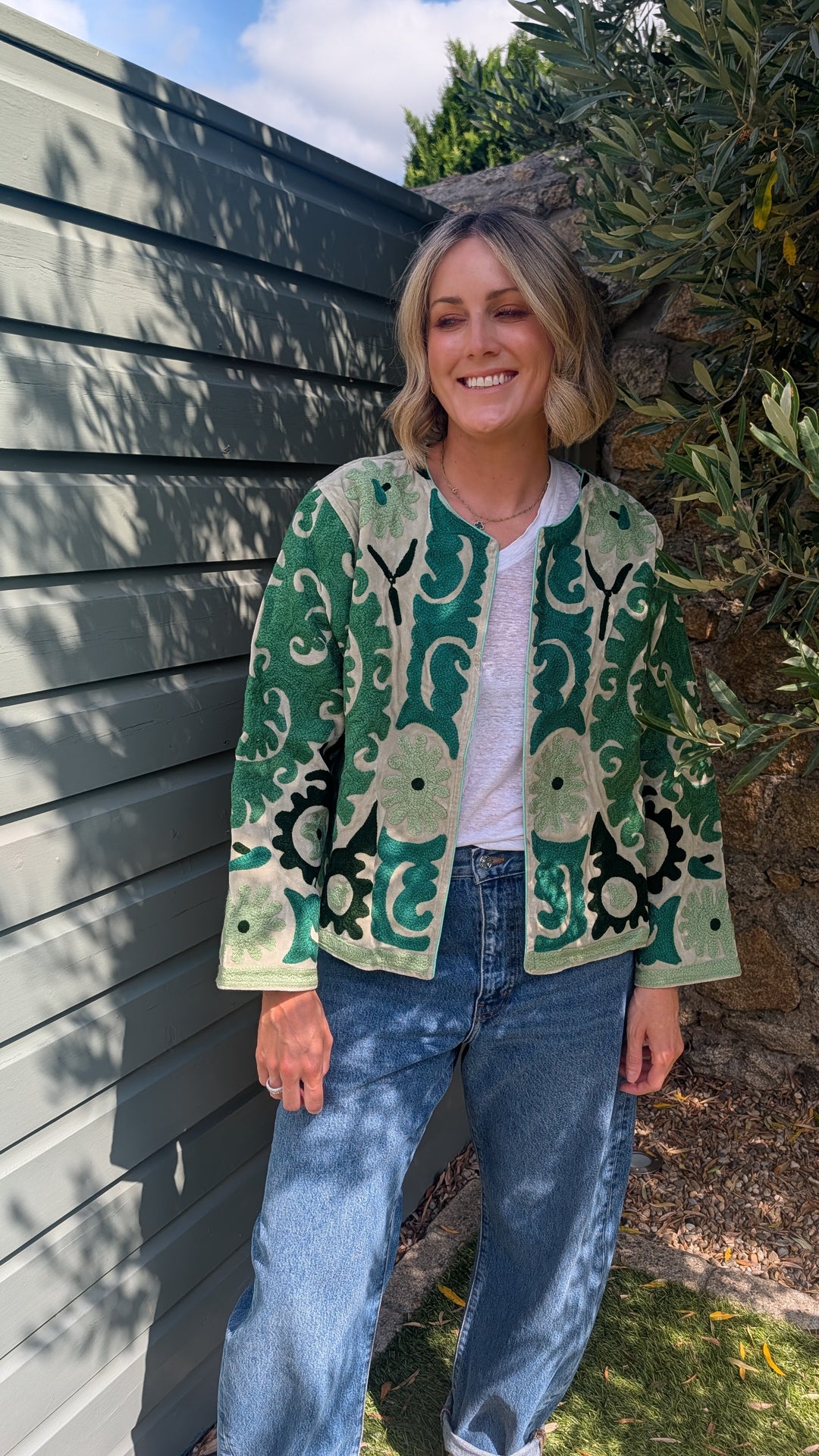 Embroidered Velvet Suzani Jacket | No. 080-Jackets &amp; Coats-LNH Edit