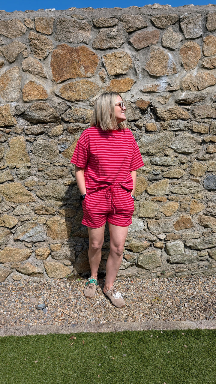Red Stripe T Shirt Set--LNH Edit