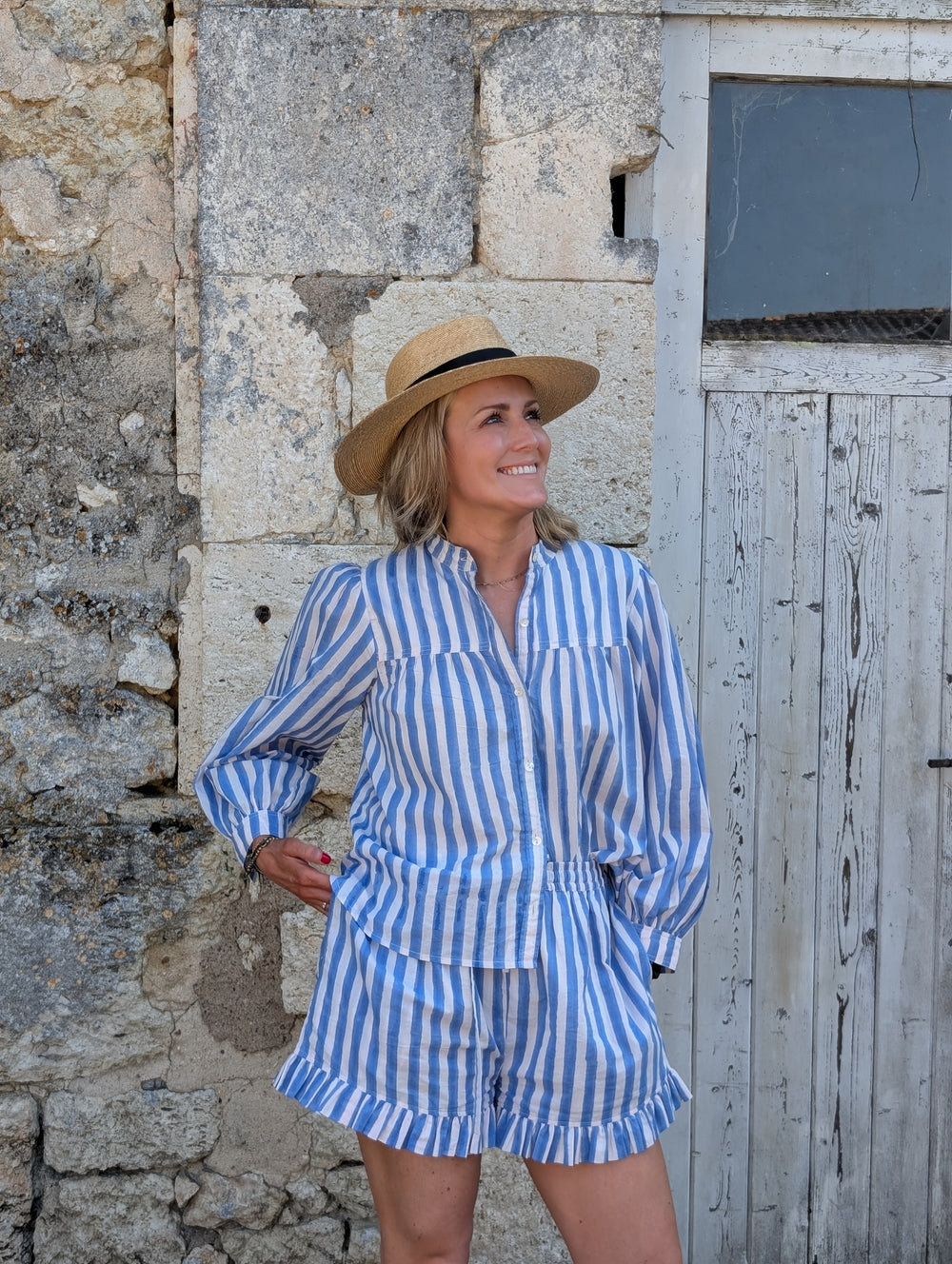 Nicole Blue Stripe Shorts and Top set--LNH Edit