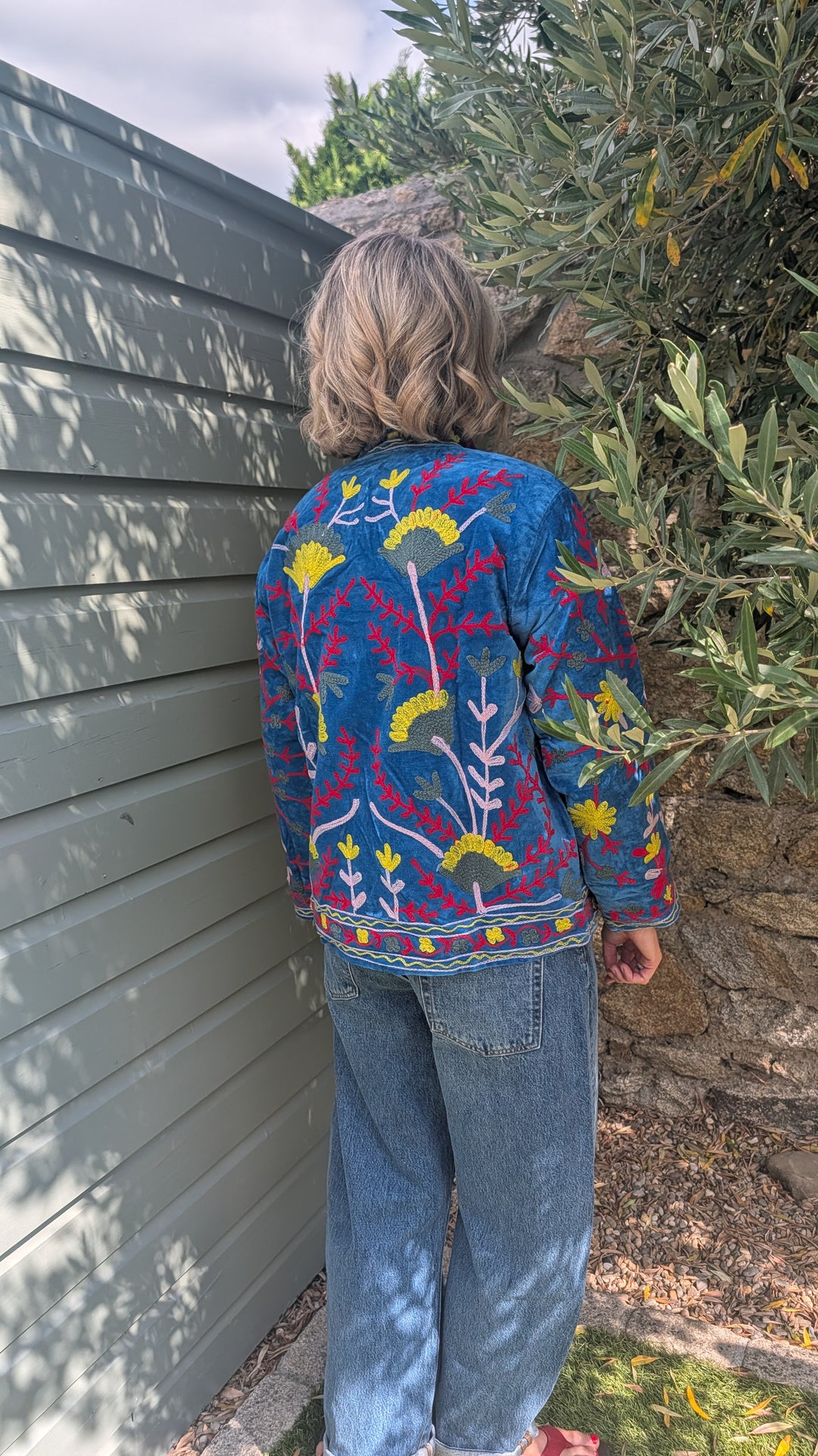 Embroidered Velvet Suzani Jacket | No. 086-Jackets &amp; Coats-LNH Edit