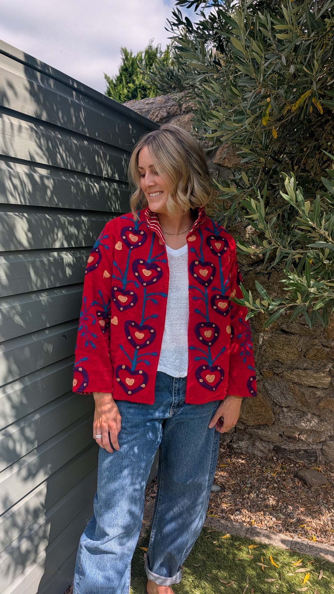 Embroidered Velvet Suzani Jacket | No. 087-Jackets &amp; Coats-LNH Edit