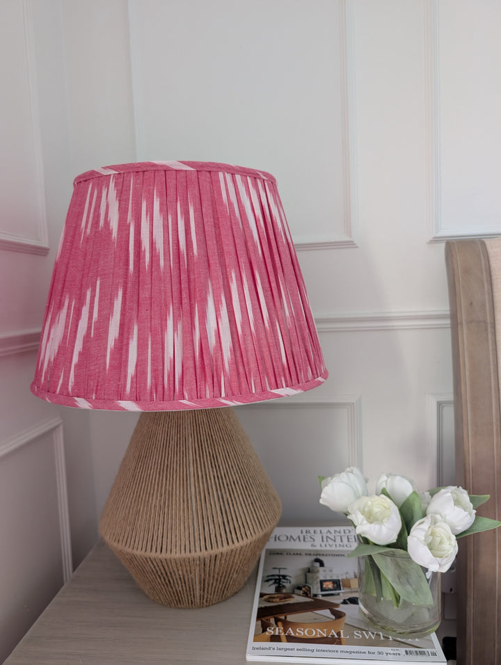 Pink Ikat Pleated Lampshade-Lampshades-LNH Edit