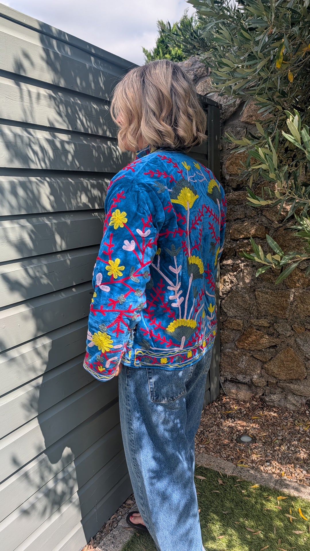 Embroidered Velvet Suzani Jacket | No. 086-Jackets &amp; Coats-LNH Edit