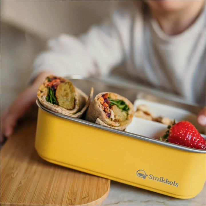 Pre order Stainless steel lunchbox with bamboo lid: Soft White--LNH Edit