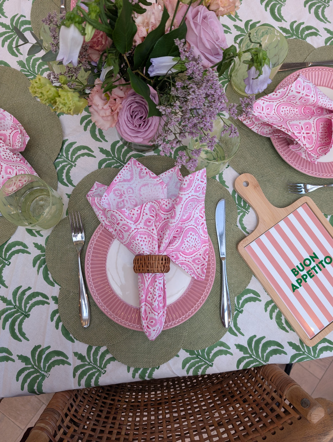 Round Green Jute Placemat