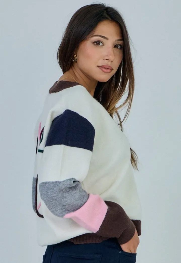 Multicolored peace cardigan-Shirts & Tops-LNH Edit