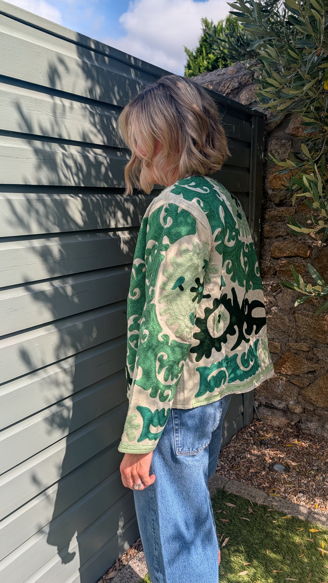 Embroidered Velvet Suzani Jacket | No. 080-Jackets &amp; Coats-LNH Edit