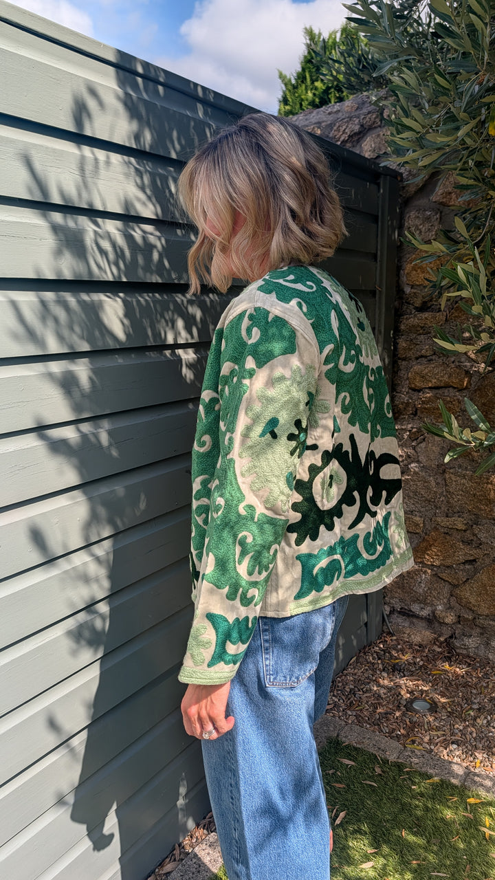 Embroidered Velvet Suzani Jacket | No. 080-Jackets &amp; Coats-LNH Edit