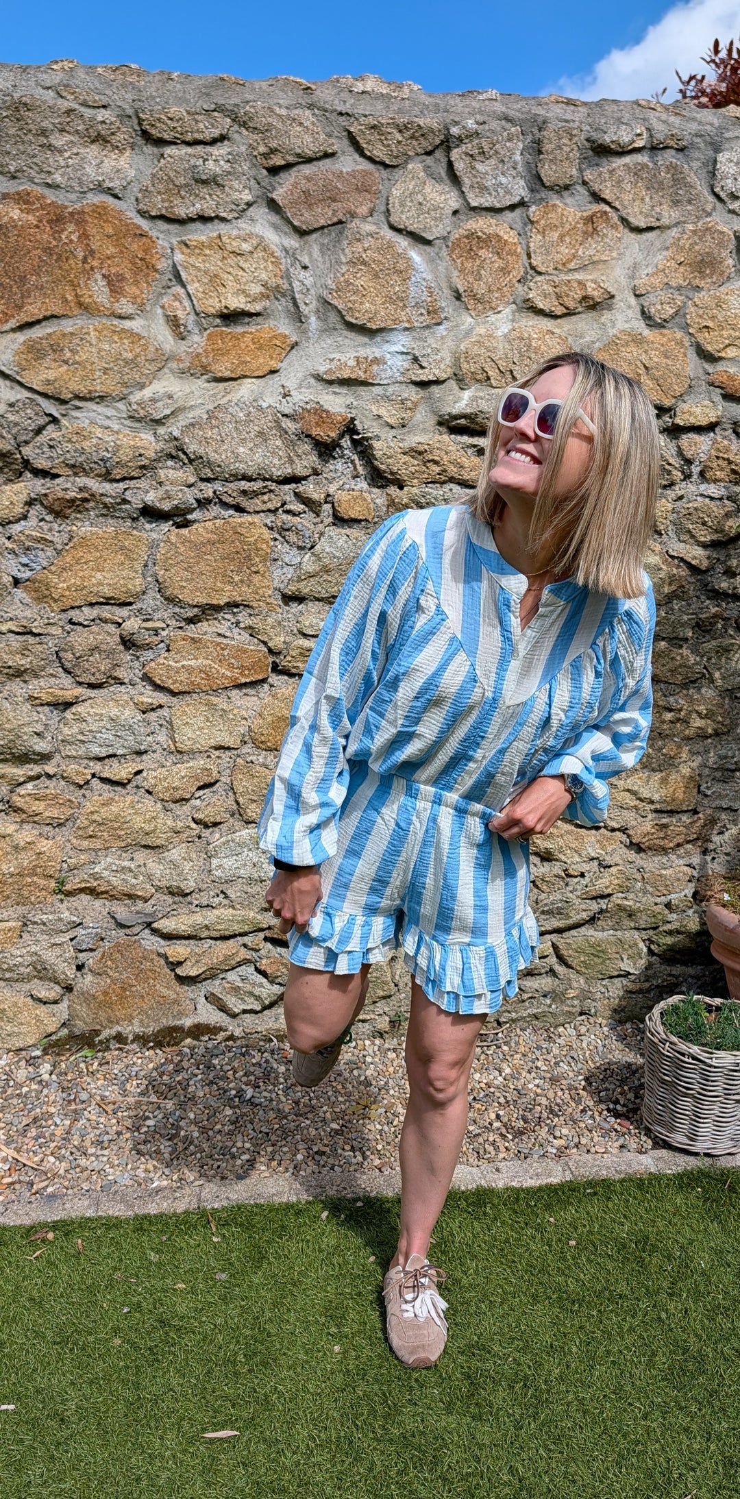 Bold Blue Stripe cotton Set--LNH Edit