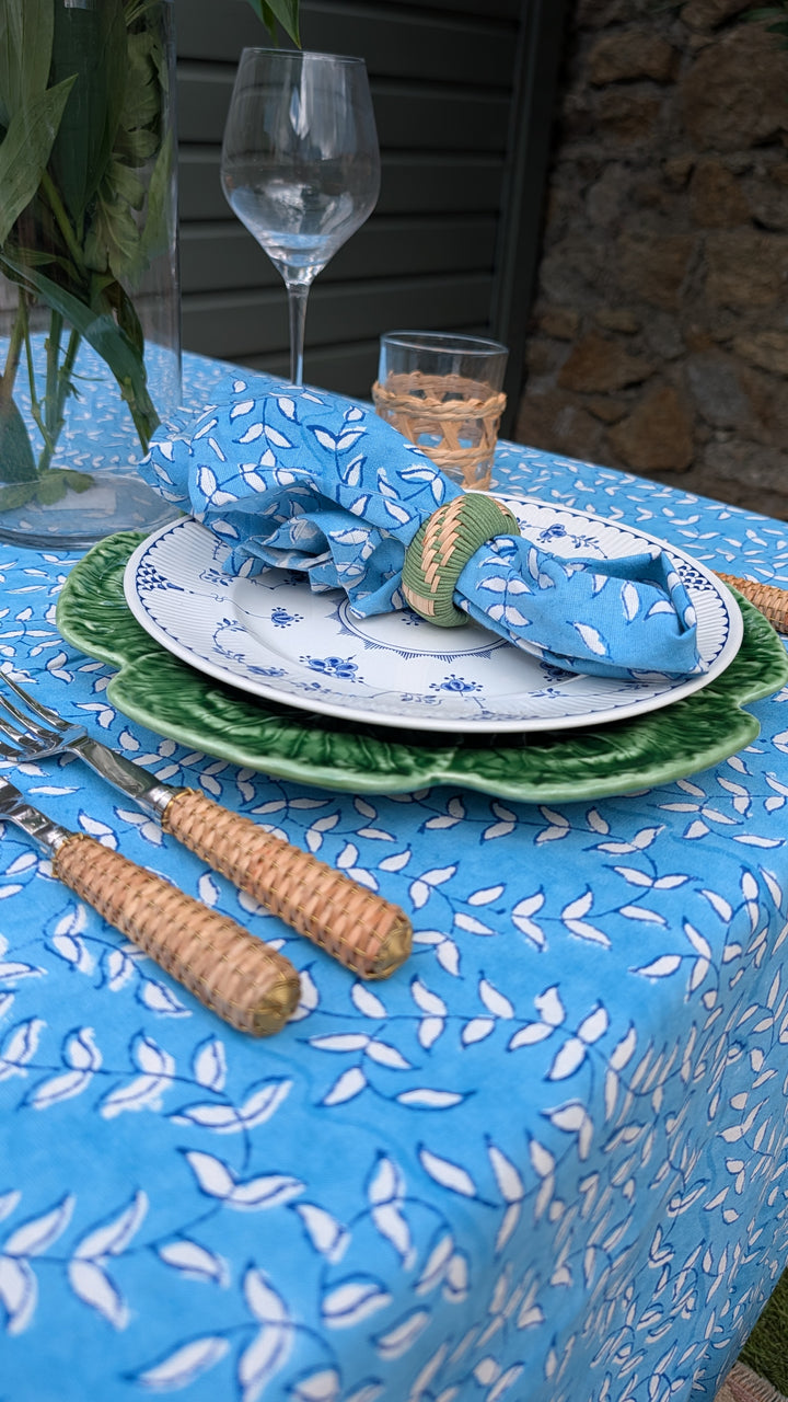 Tally Blue Rectangular Tablecloth