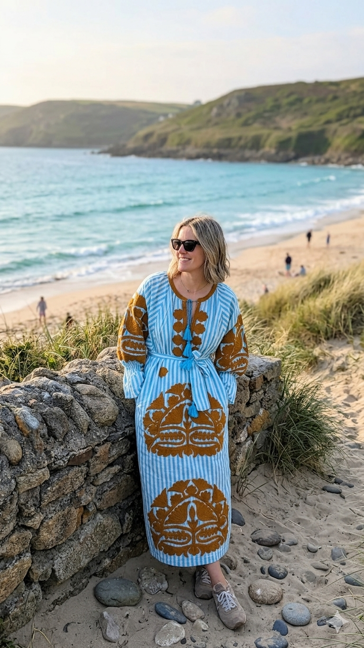 Simran dress Stripe Blue LIMITED EDITION