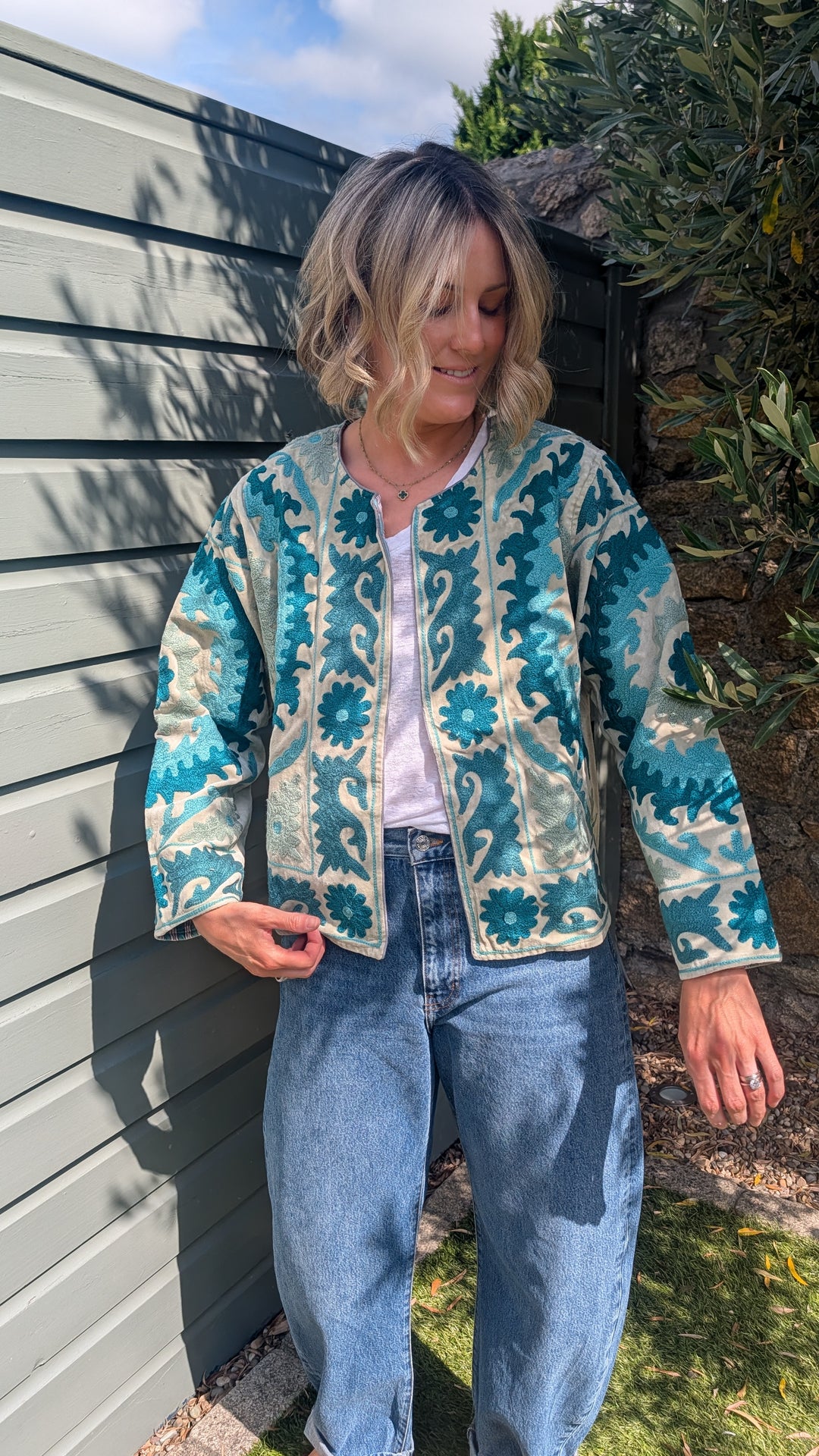 Embroidered Velvet Suzani Jacket | No. 081-Jackets &amp; Coats-LNH Edit