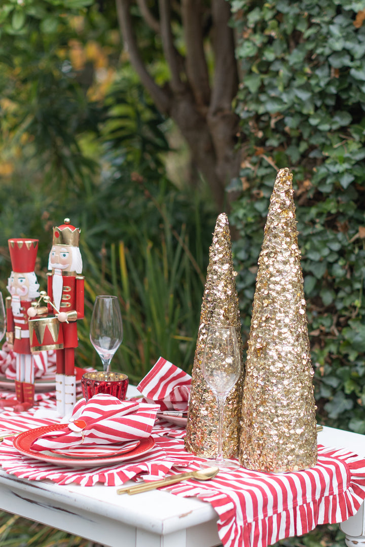 Gold Sequin Cone Tree – 2 Sizes, Sold Individually