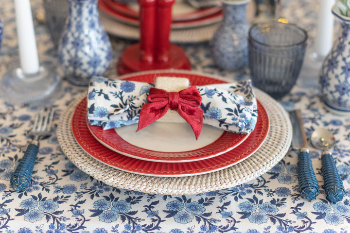 Velvet Bow Napkin Rings – Set of 2