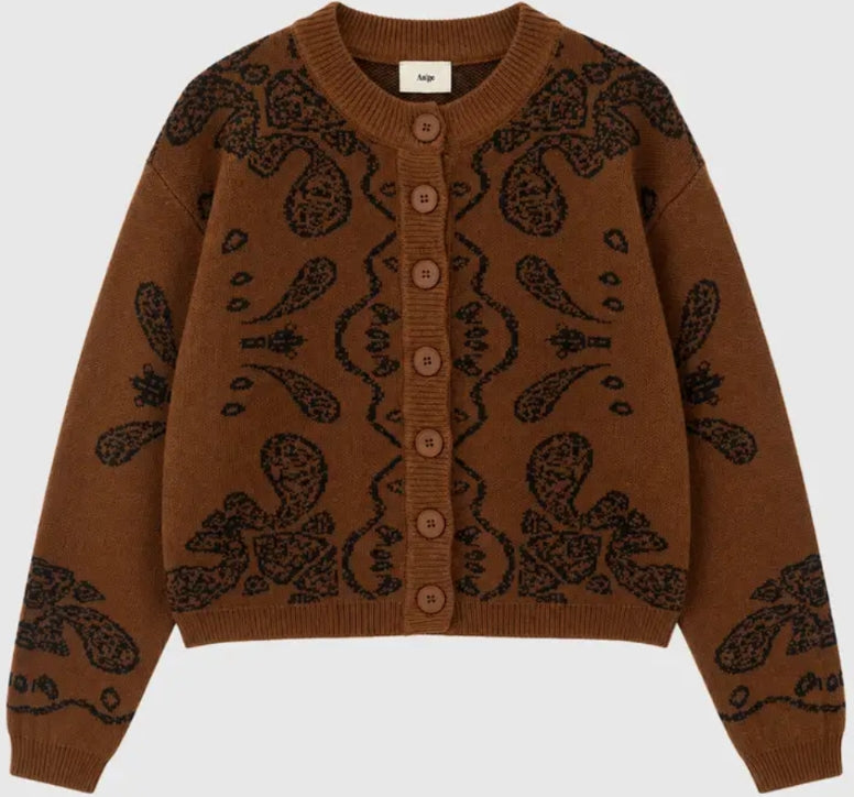 Tobacco Paisley Cardigan-Shirts &amp; Tops-LNH Edit