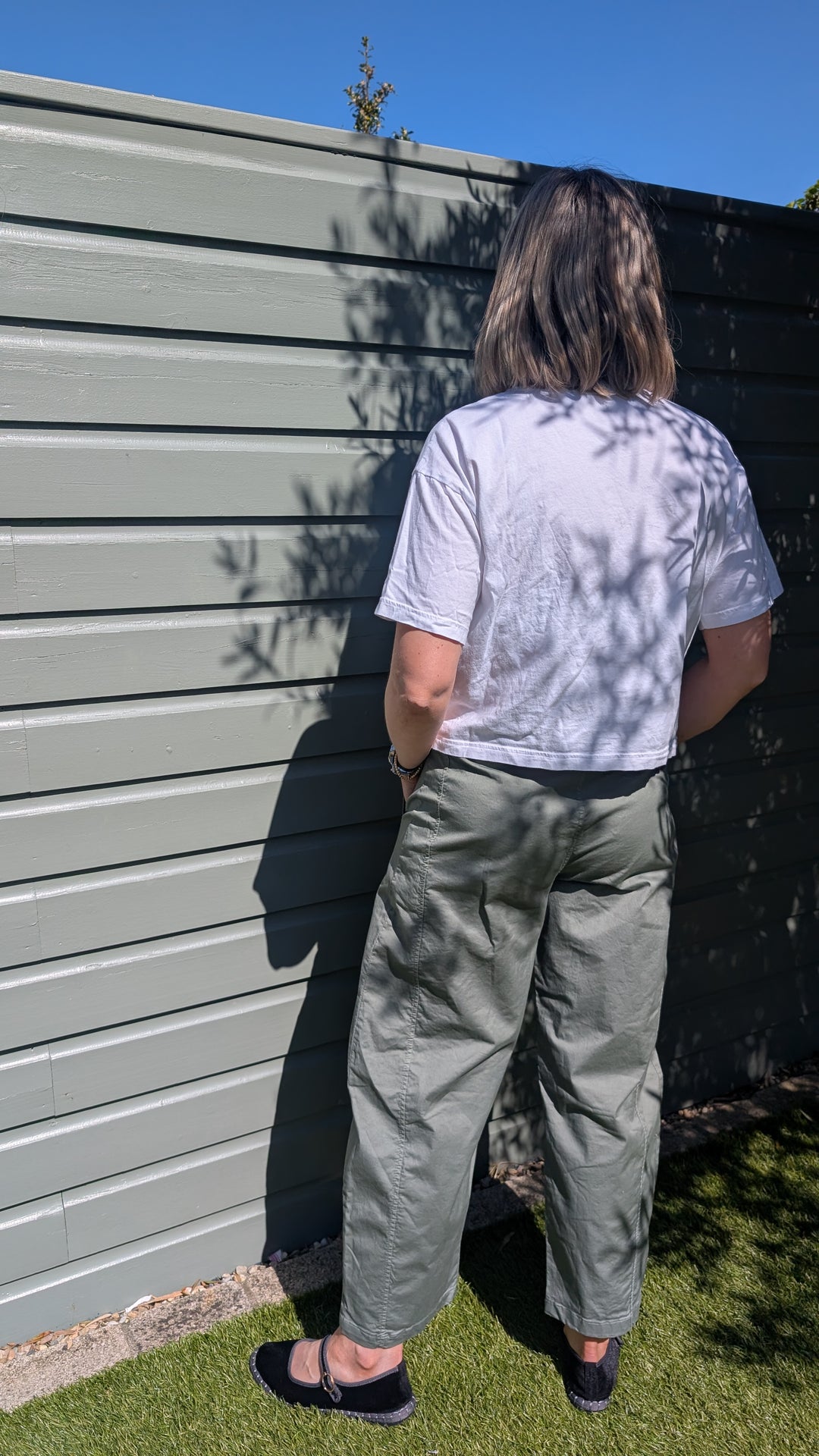 Khaki Barrel Cotton Trousers-Trousers-LNH Edit