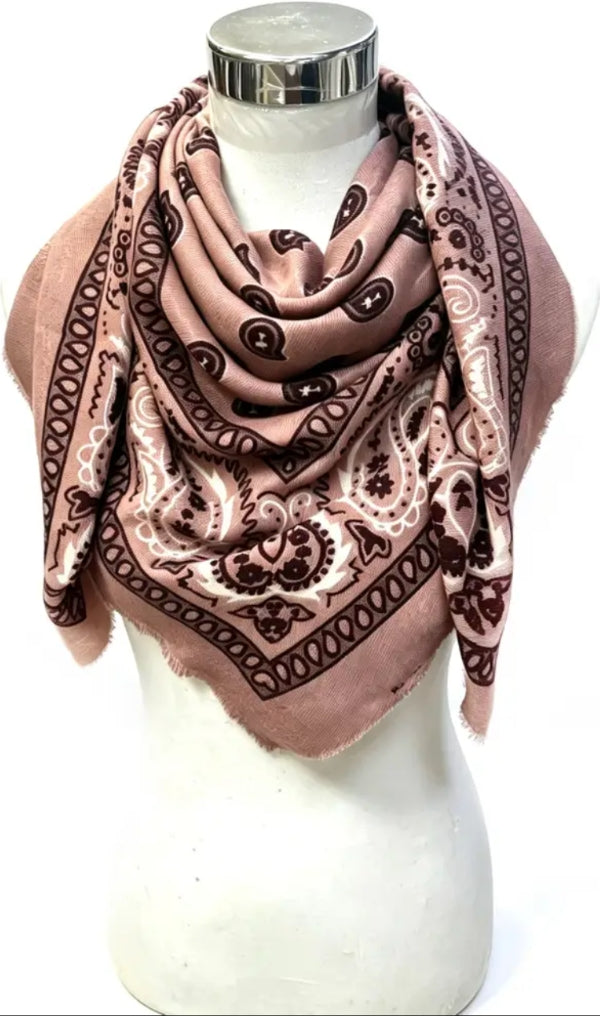 Pre order Large Pink Paisley Scarf
