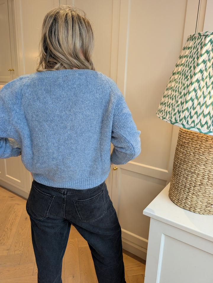 Mohair V Neck Knitted Sweater