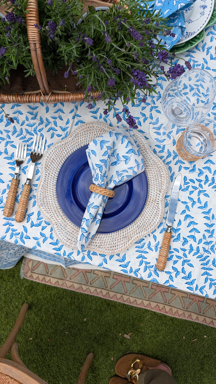 Tally Blue/WHite Rectangular Tablecloth