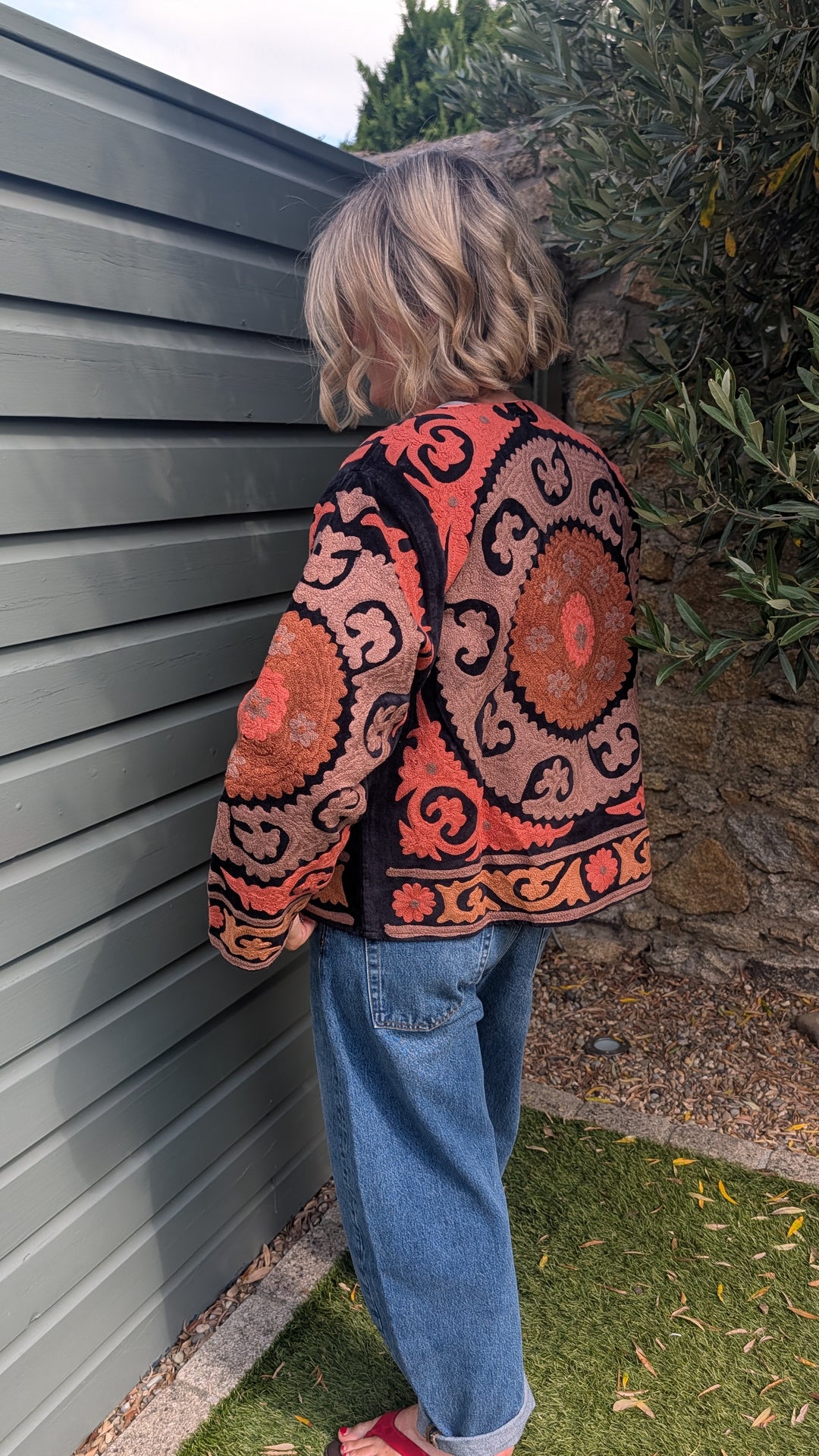 Embroidered Velvet Suzani Jacket | No. 078-Jackets &amp; Coats-LNH Edit