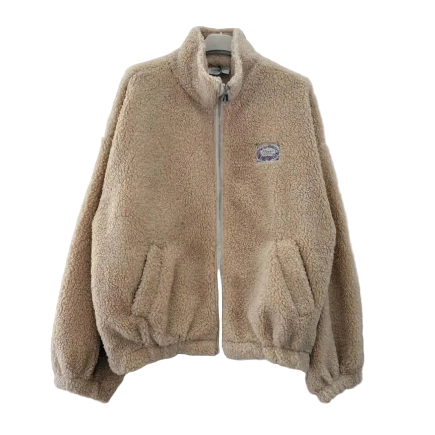 Pre order Beige zip up Fleece-Jackets & Coats-LNH Edit