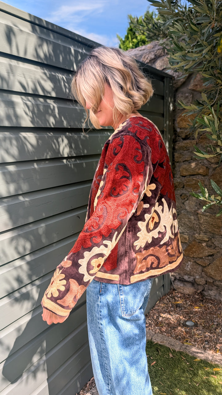 Embroidered Velvet Suzani Jacket | No. 065