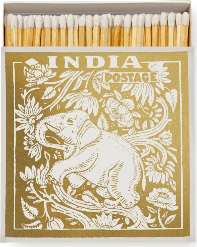 Gold Elephant Stamp| Square - Safety Matches-Matches-LNH Edit
