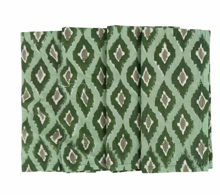 Green Ikat  Napkins, Set of 4