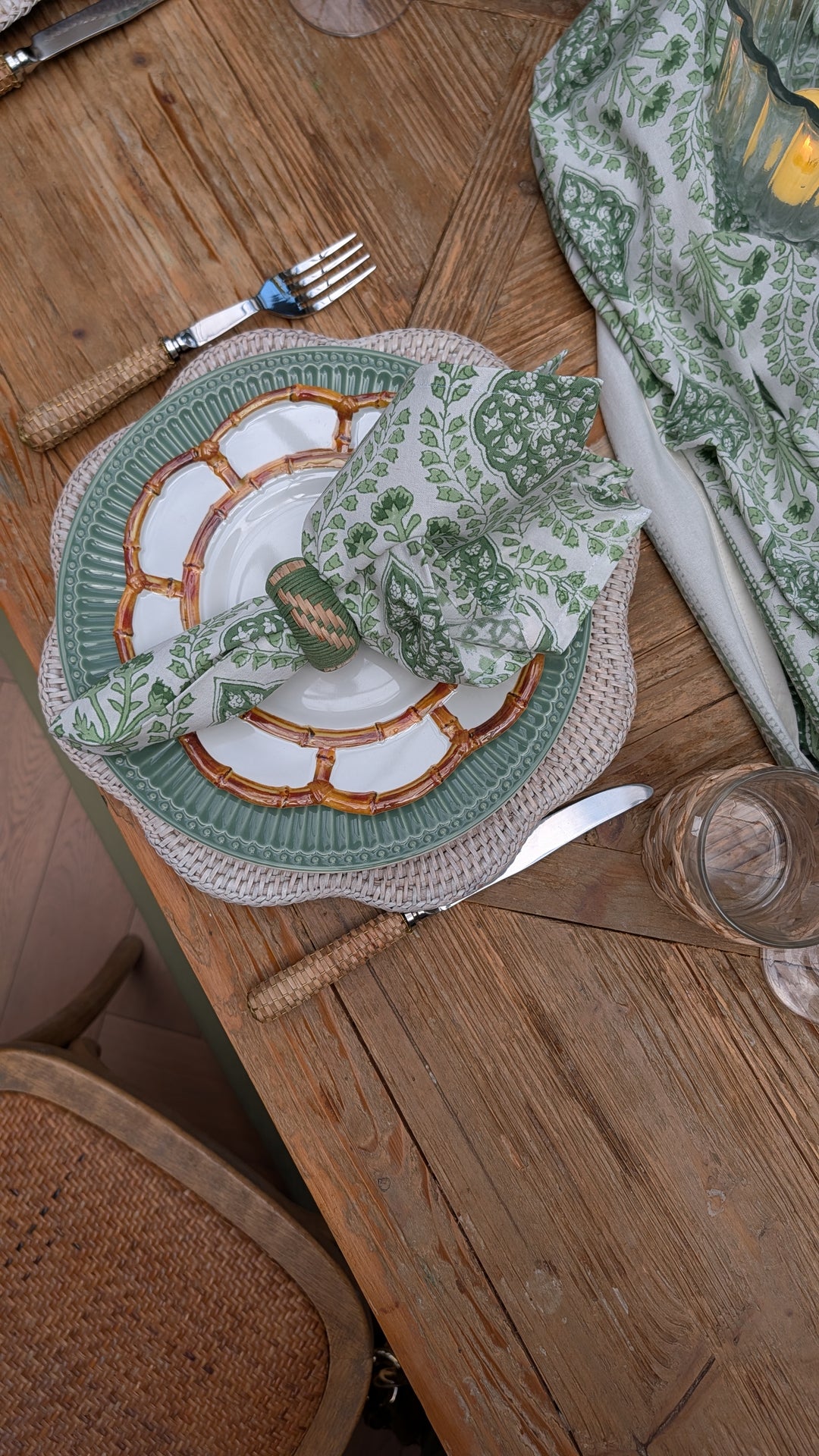 Green Trellis Napkin, Set of 4