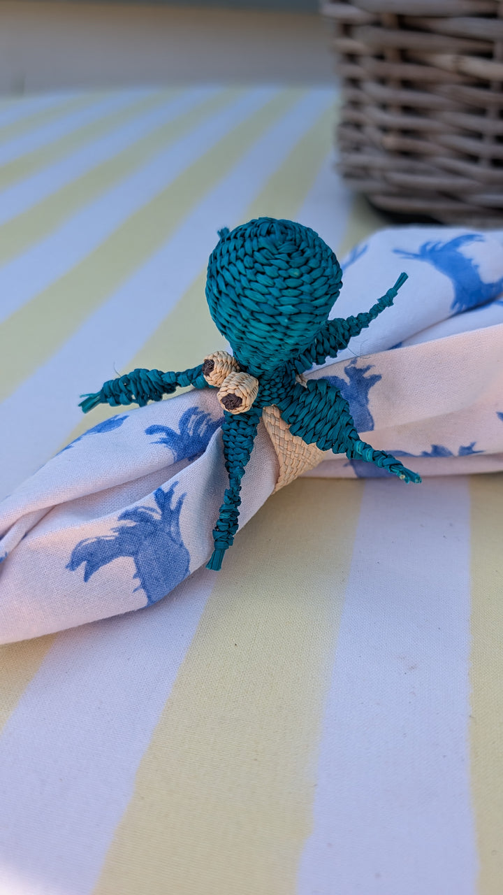 Blue Octopus Napkin Rings, Sold individually