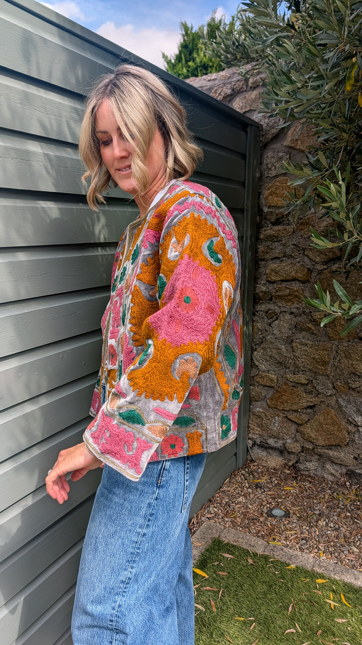 Embroidered Velvet Suzani Jacket | No. 070