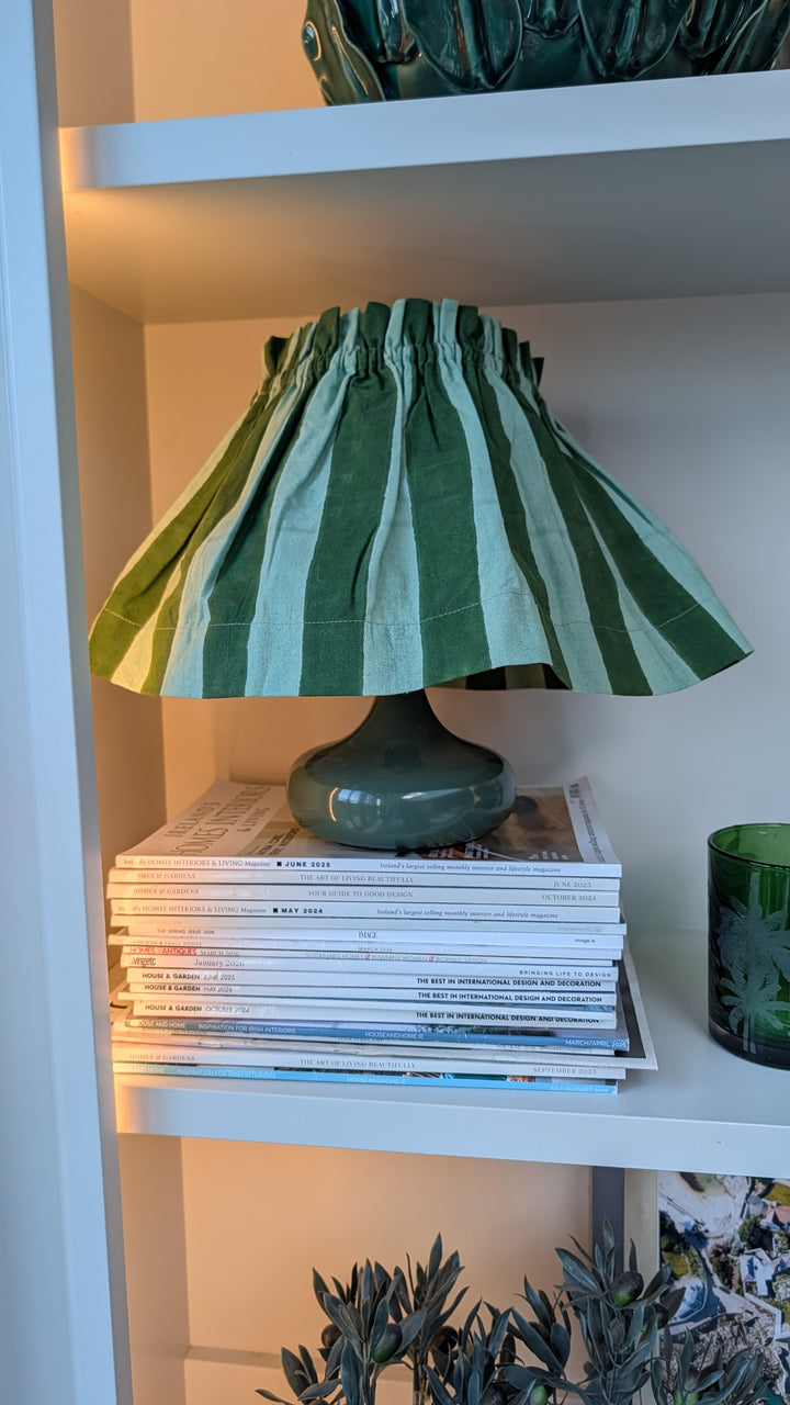 Large green stripe Lampshade Cover